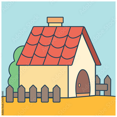 Simple house cartoon illustration 