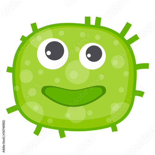 
Flat icon of coccus microorganism, scary bacterial phrase 
