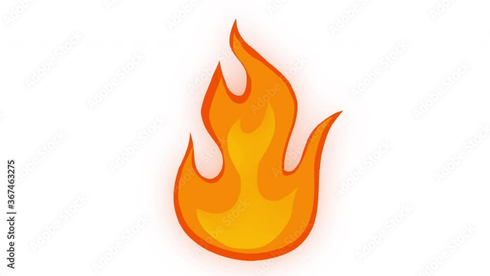 Cartoon flame animation isolated on white background Cartoon flame animation isolated on white background