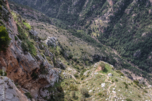 On the edge of Kadisha Valley also spelled as Qadisha in Lebanon © Fotokon