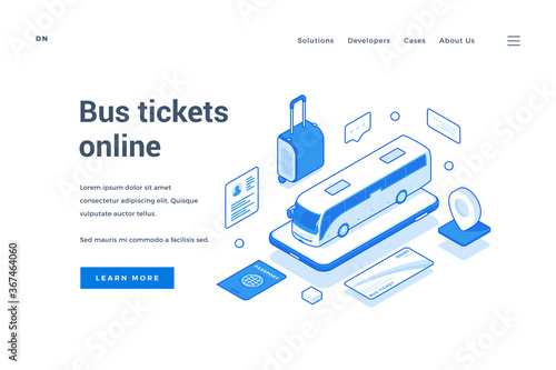 Web banner for bus tickets selling service