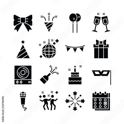 Party, Festiva, Event icon set, celebration glyph icon collection