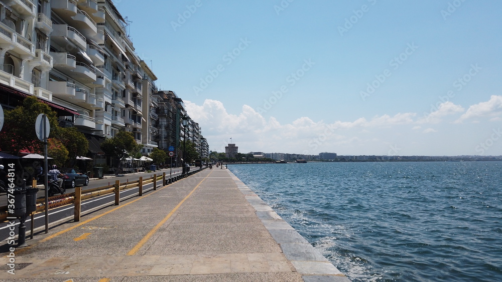 Clip of the port and seafront of Thessaloniki in Greece