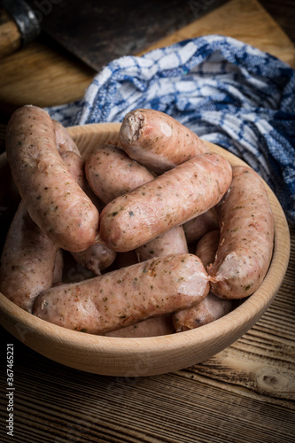 Boiled white sausage.