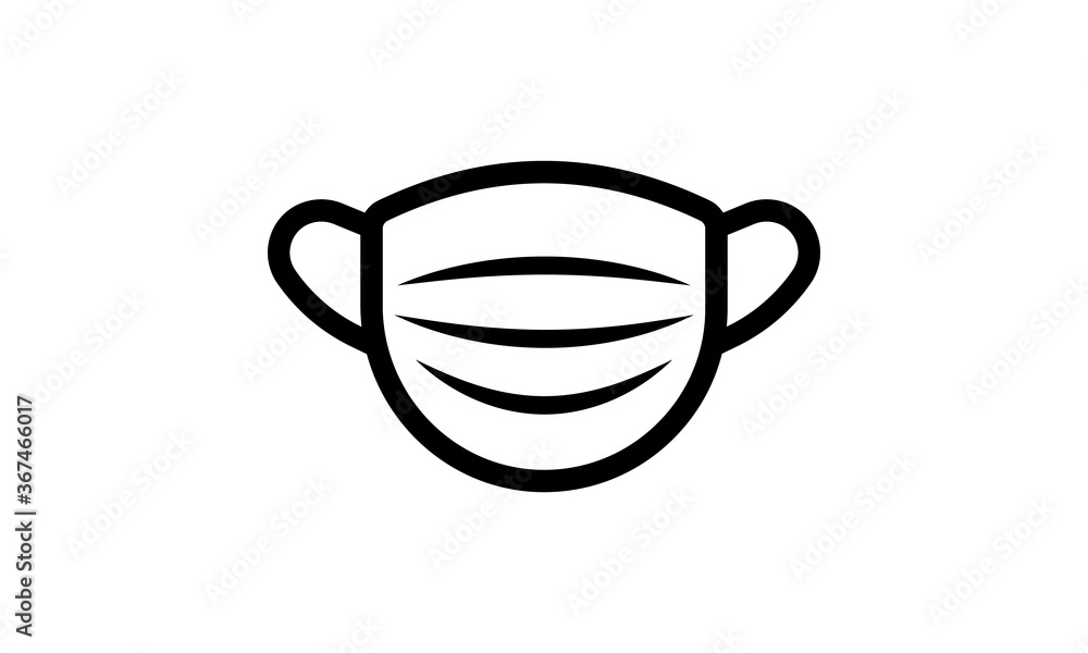 Medical face shield mask icon. Isolated vector icon on a white background Medical face shield mask icon. Isolated vector icon on a white background