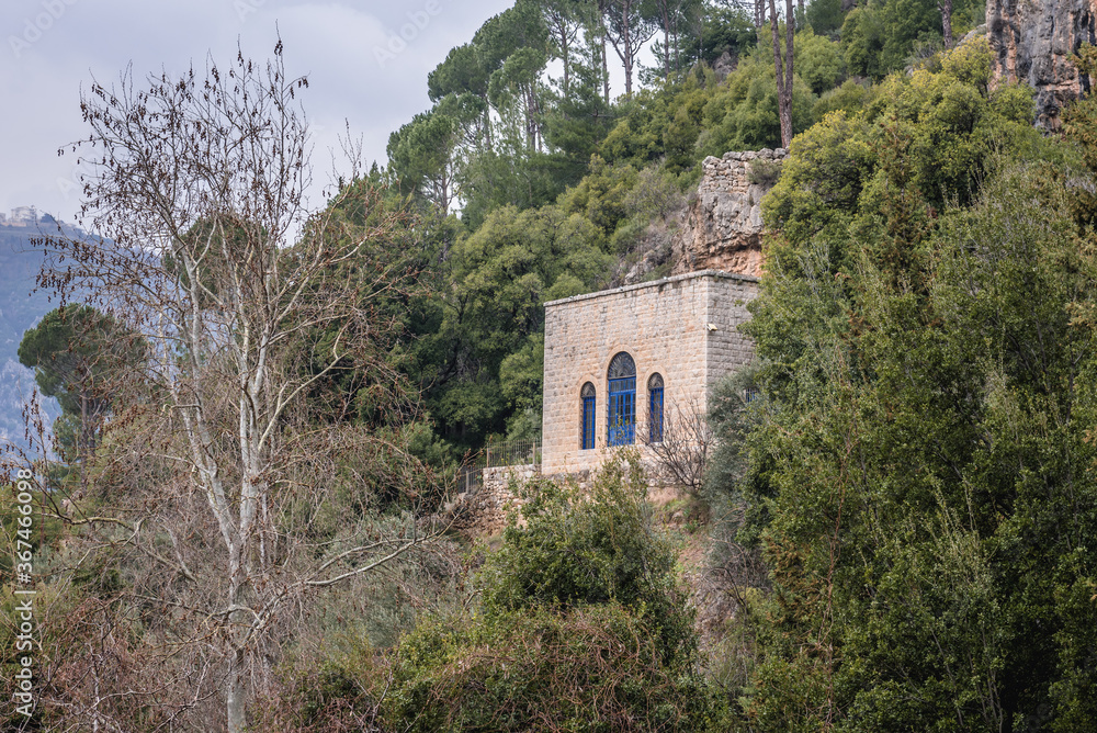 Exterior of Saint Marina The Monk chapel near Monastery of Our Lady of Qannoubine in Kadisha Valley also spelled as Qadisha in Lebanon