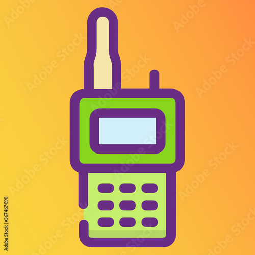 
A portable walkie talkie icon design, wireless mobile concept 
