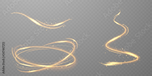 Golden light lines background for Poster banner decoration