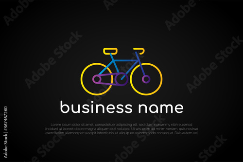 Colorful Mono line Bike Logo Template