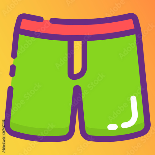 
A small under pant garment to be worn while swimming, shorts flat line icon 
