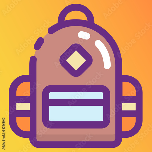 
Student backpack icon design, accessories container 
