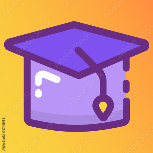 
Design of mortar board in flat vector 
