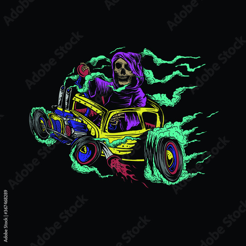 hotrod till death illustration vector
