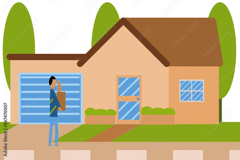 Deliveryman delivery the food direct from supermarket to your home. Deliveryman delivery the food direct from supermarket to your home.