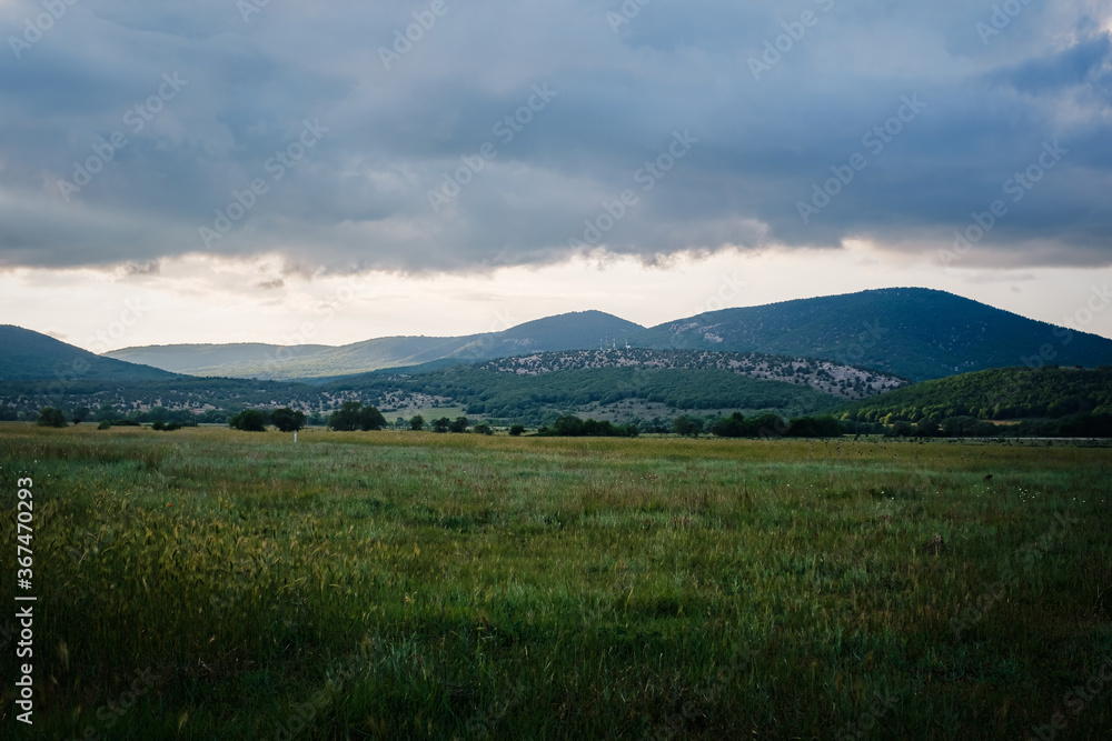 The mountains in spring before or after rain. The mountains in spring before or after rain.
