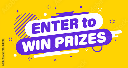 Modern banner Important Enter to win prizes. Banner for business, marketing and advertising. Vector illustration.