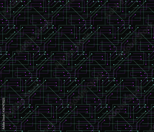 Abstract technologic seamless pattern. Futuristic background