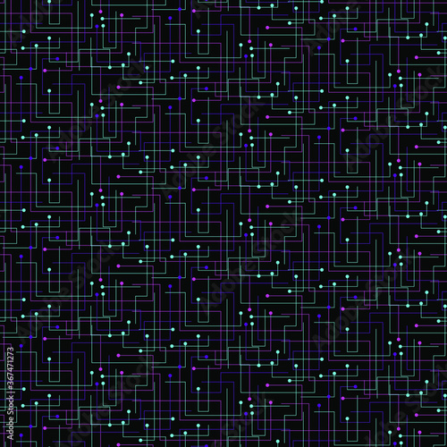 Abstract technologic seamless pattern. Futuristic background