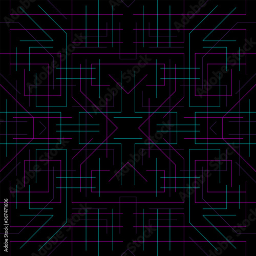 Abstract technologic seamless pattern. Futuristic background