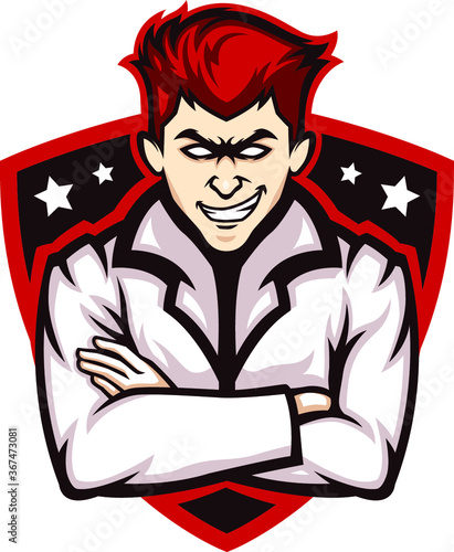 doctor scientist with evil smile on the face