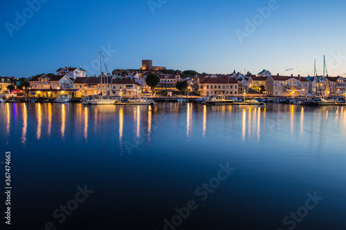 The famous village Marstrand, by night, on the Swedish west coast, Sweden