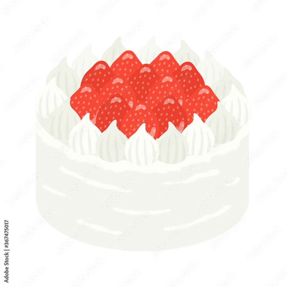 イチゴのホールケーキのイラスト イチゴのホールケーキのイラスト