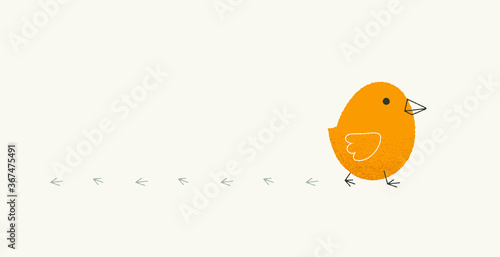 Chicken cracked egg. Broken eggshell newborn chicken, incubator theme abstract cartoon style. Vector illustration