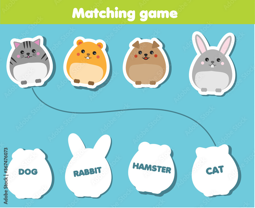 Educational game for children. Word puzzle and learning animals game Educational game for children. Word puzzle and learning animals game