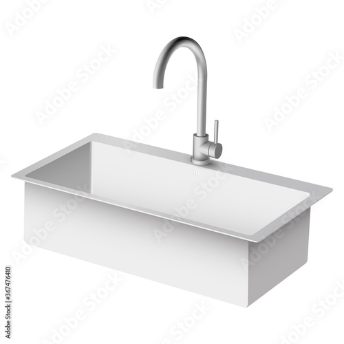 Steel kitchen pull down faucet with sink