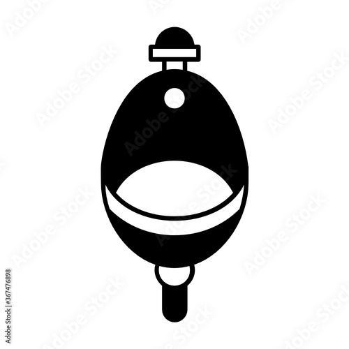 sensor-operated ceramic urinals Concept,  public toilets for male users glyph  vector Icon design 
