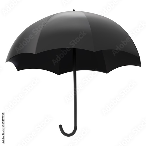 Vector illustration of blank black umbrella