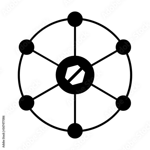 Ductile iron head cap concept, Gate Valve vector glyph Icon design, Industrial Oil and Gas Equipment on white background, 