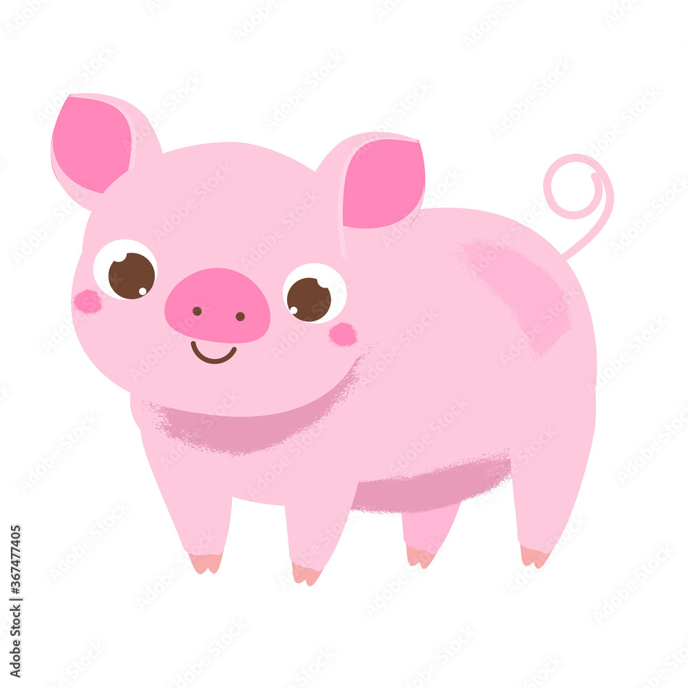 Cartoon pig. Cute farm animal character. vector clip art Cartoon pig. Cute farm animal character. vector clip art