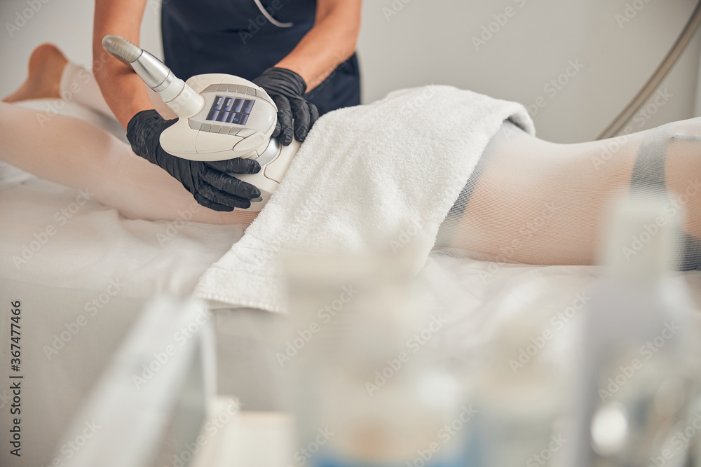 Process of professional skincare at beauty salon