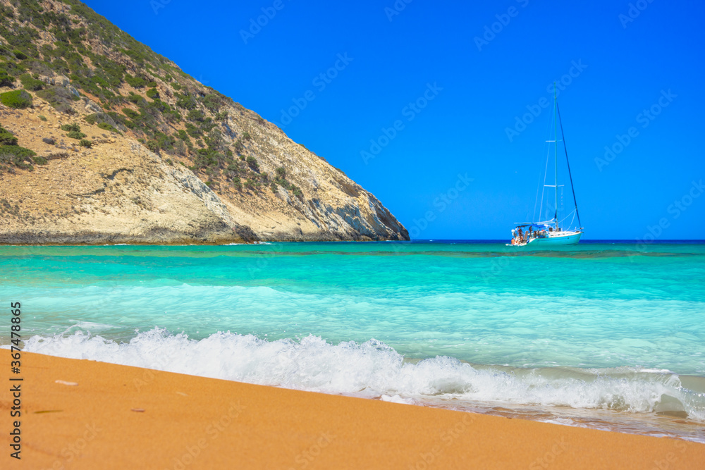 The tropical, scenic nudist beach of Potamos on Gavdos island, Greece. The tropical, scenic nudist beach of Potamos on Gavdos island, Greece.