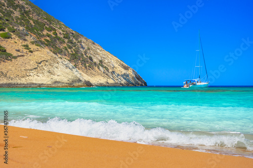 Fototapeta Naklejka Na Ścianę i Meble -  The tropical, scenic nudist beach of Potamos on Gavdos island, Greece.