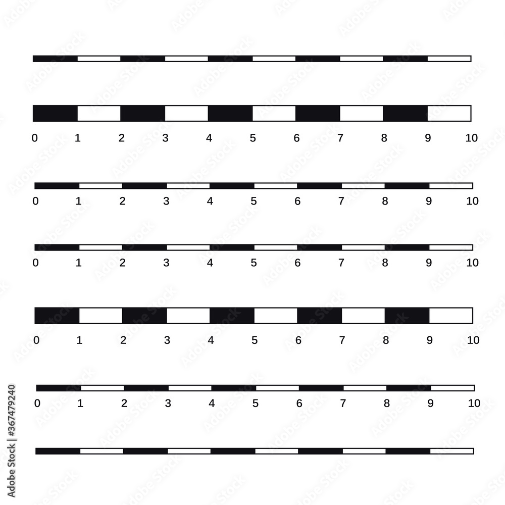 Map scales graphics for measuring distances. Scale measure map vector. Latitude and longitude distance