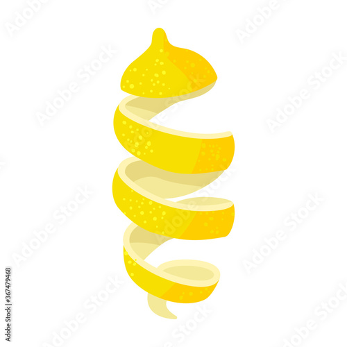 Lemon peel vector icon.Cartoon vector icon isolated on white background lemon peel.