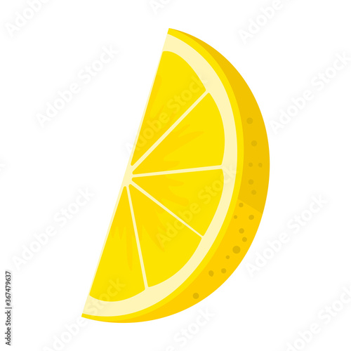 Slice of lemon vector icon.Cartoon vector icon isolated on white background slice of lemon.