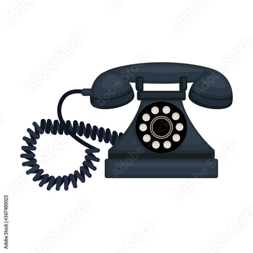 Retro phone vector icon.Cartoon vector icon isolated on white background retro phone.
