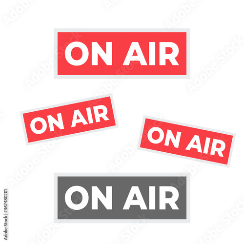 Broadcast studio on air light. On-air sign radio and television