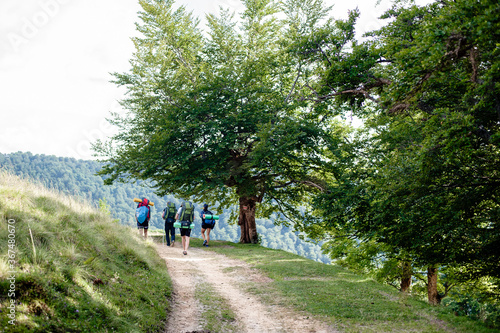 Group of hikers on a hike