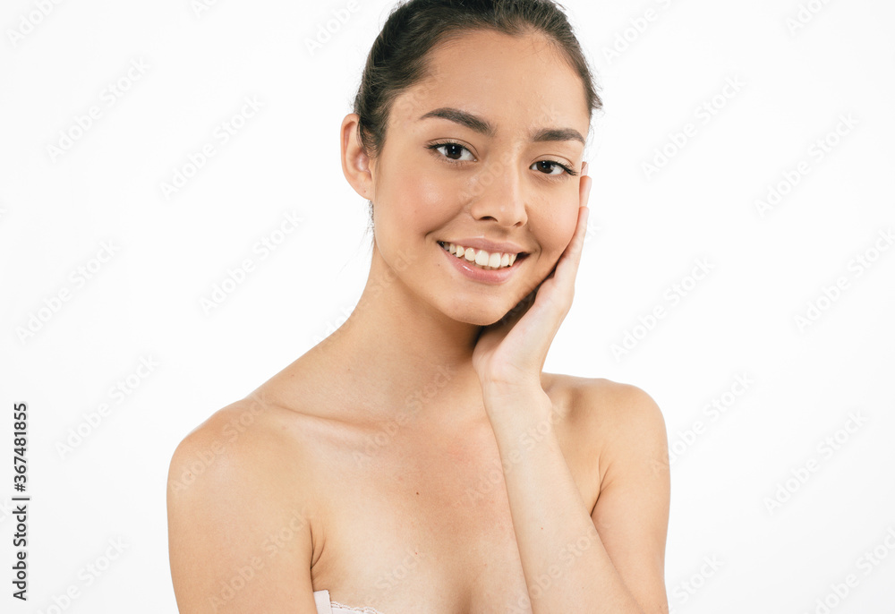 Beauty healthy teeth smile young woman Beauty healthy teeth smile young woman