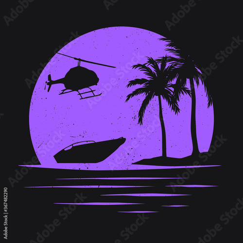 Miami Florida Beach T-shirt Print Graphic