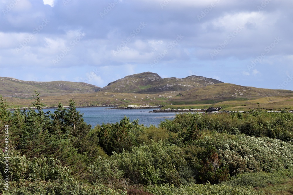 landscape with mountains, south uist outer hebrides, scotland