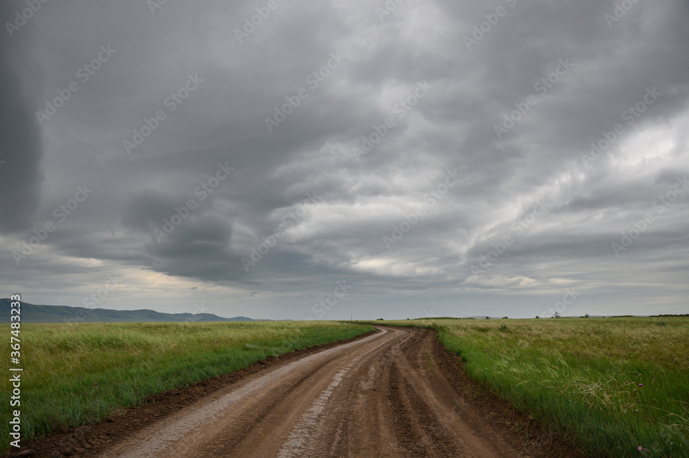 Cloudy sky in the Oglakhty reserve on the banks of the Yenisei River. Khakassia, Russia. Cloudy sky in the Oglakhty reserve on the banks of the Yenisei River. Khakassia, Russia.