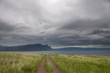 Cloudy sky in the Oglakhty reserve on the banks of the Yenisei River. Khakassia, Russia.