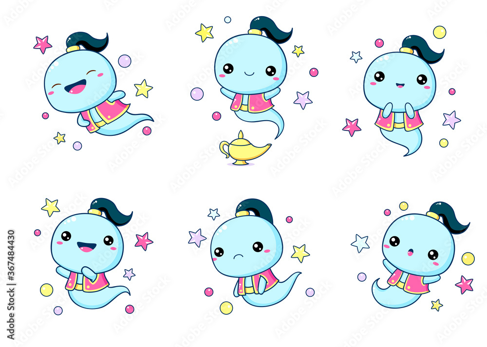 Set of kawaii genie Set of kawaii genie