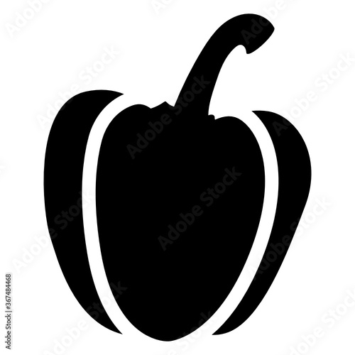 
Pepper glyph icon, bell pepper or capsicum best for diet food, 
