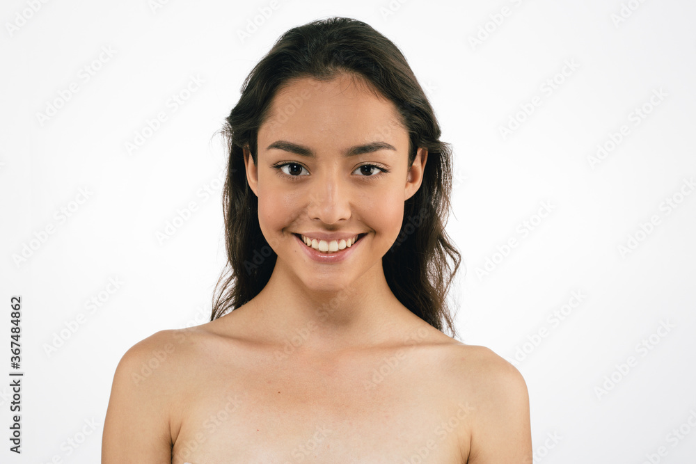 Female face beauty skin and teeth smile Female face beauty skin and teeth smile